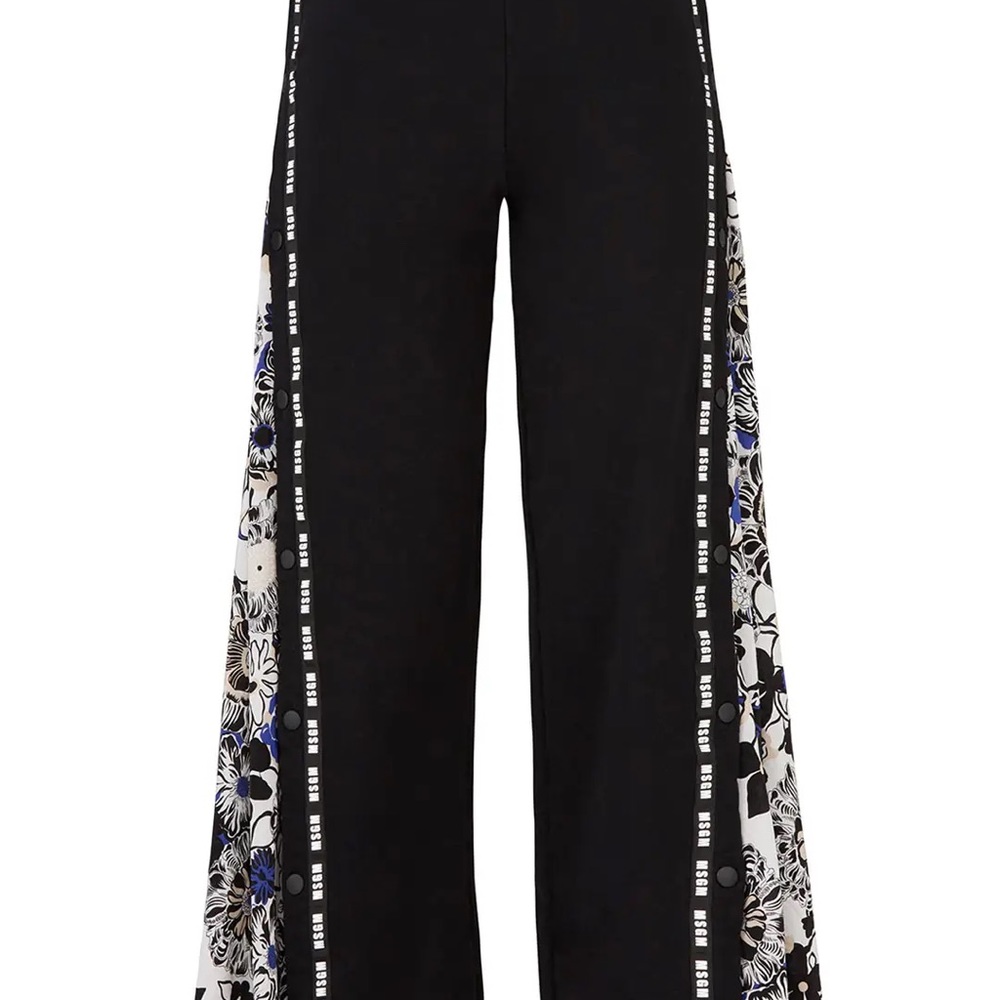 MSGM floral panel wide leg palazzo track pants - Picture 6 of 14